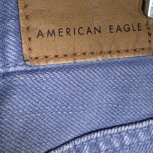 American Eagle Wide Leg Crop Blue Denim Jeans Size 0 X Short - Picture 9 of 11